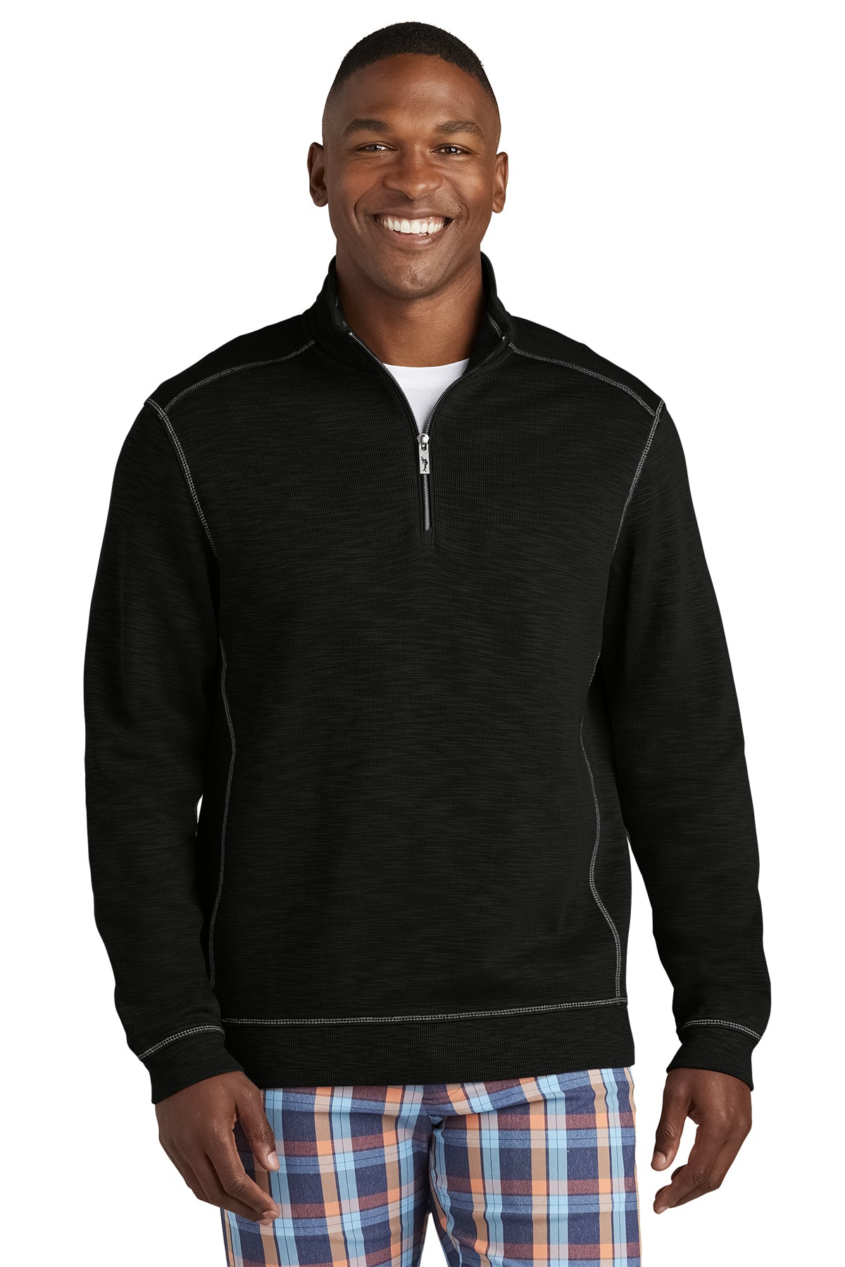 Tommy Bahama Mens Tobago Bay Black 1/2-Zip - ST226342TB