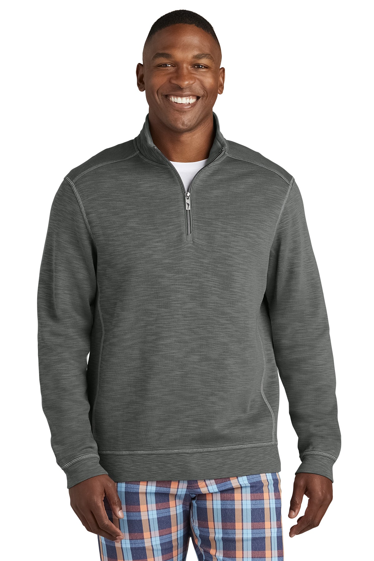 Tommy Bahama Mens Tobago Bay Cave Grey 1/2-Zip - ST226342TB