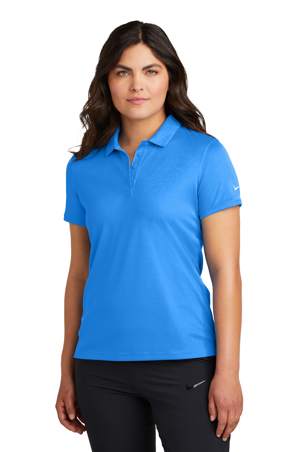 NKDX6685- Nike Women's Victory Solid Polo in Light Photo Blue