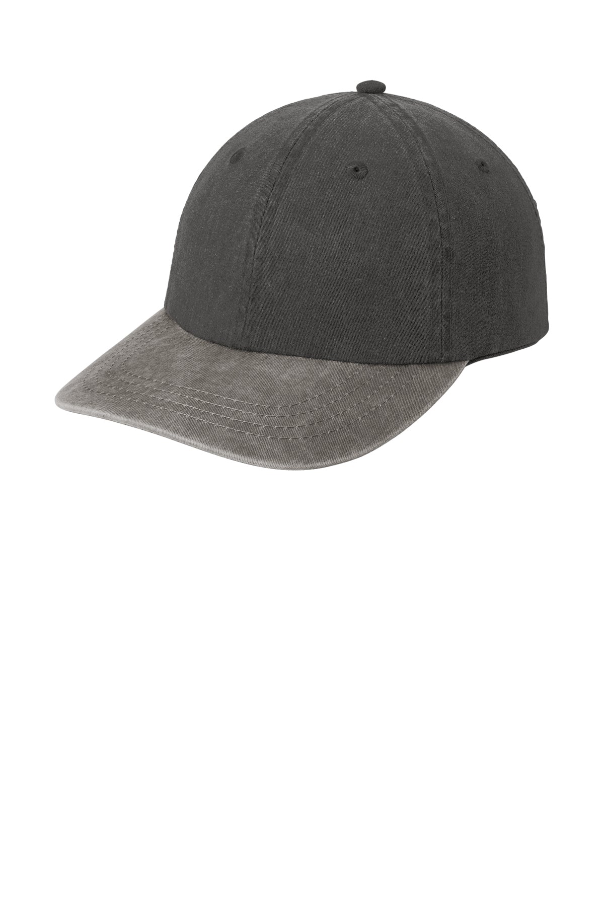 Port & Co™ Two-Tone Pigment-Dyed Cap.CP83 in black/pebble
