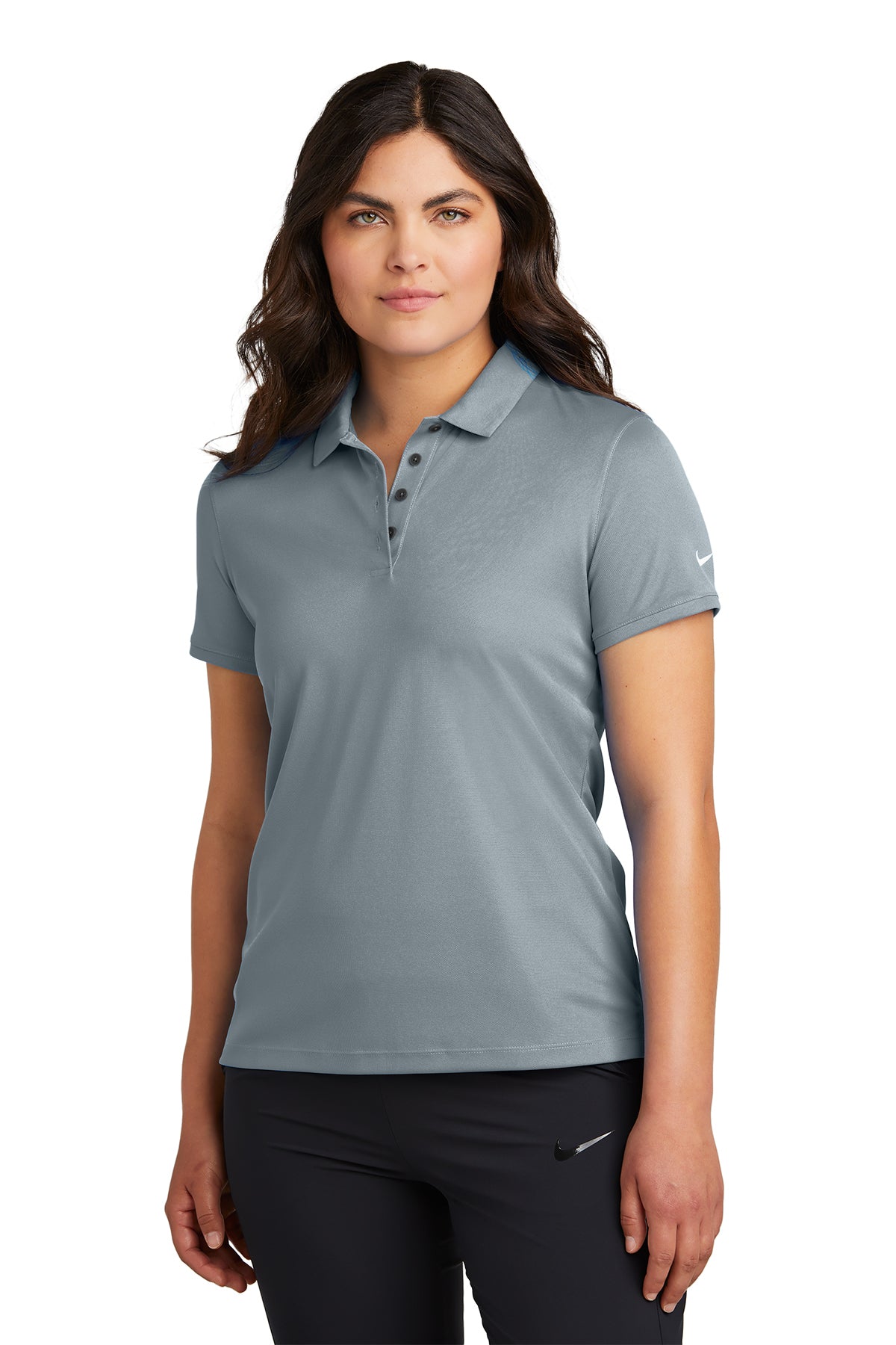 NKDX6685- Nike Women's Victory Solid Polo in  Cool Grey