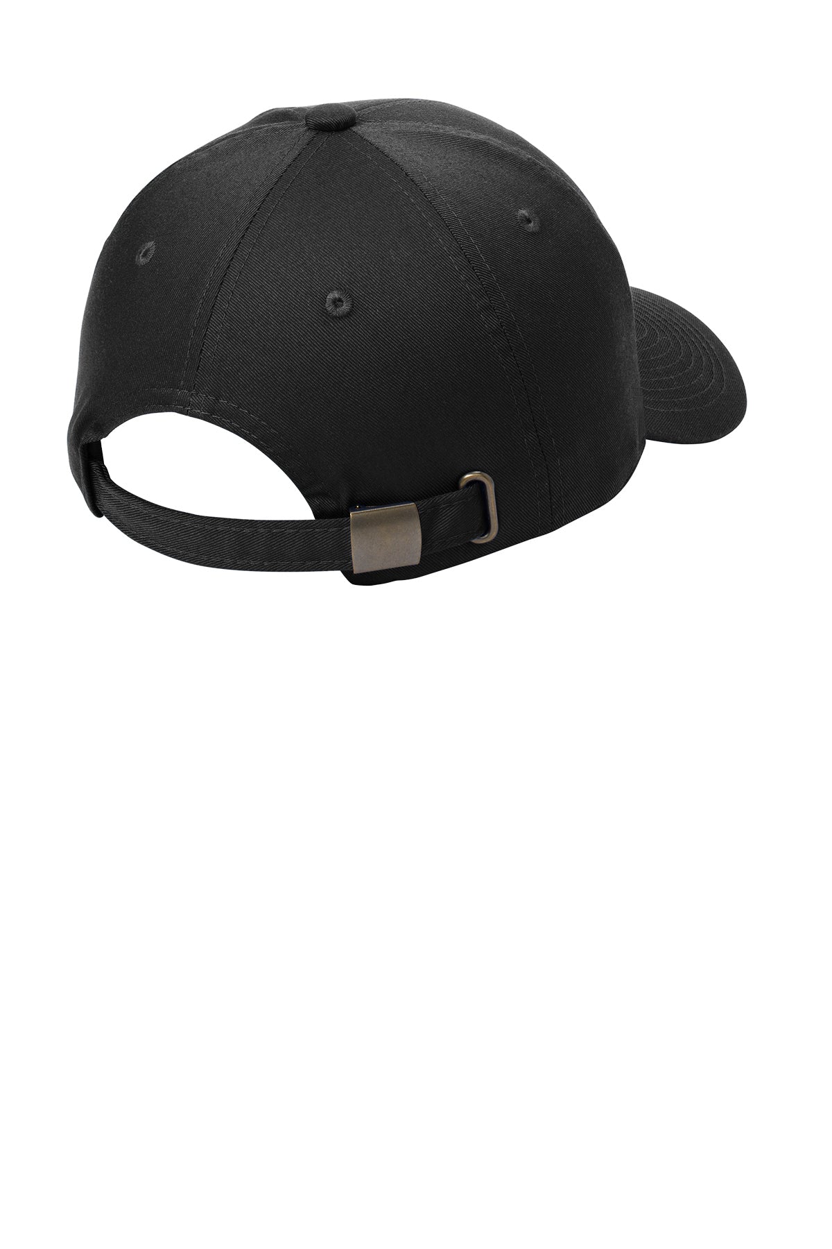 Port Authority Fine Twill Cap.C800. the back view in the color black