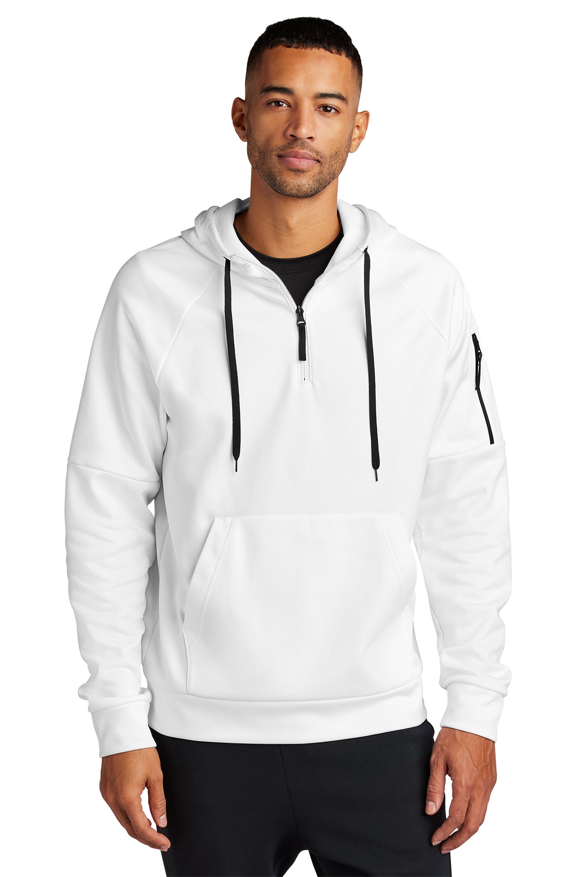 Nike Therma-FIT Pocket 1/4-Zip Fleece Hoodie. NKFD9742 in white