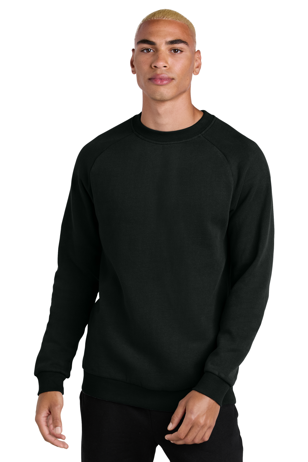 District DT7804 Cloud Fleece Crew Sweatshirt Jet Black