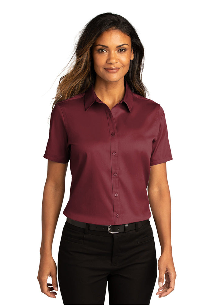 Port Authority Ladies Short Sleeve SuperPro Twill Shirt