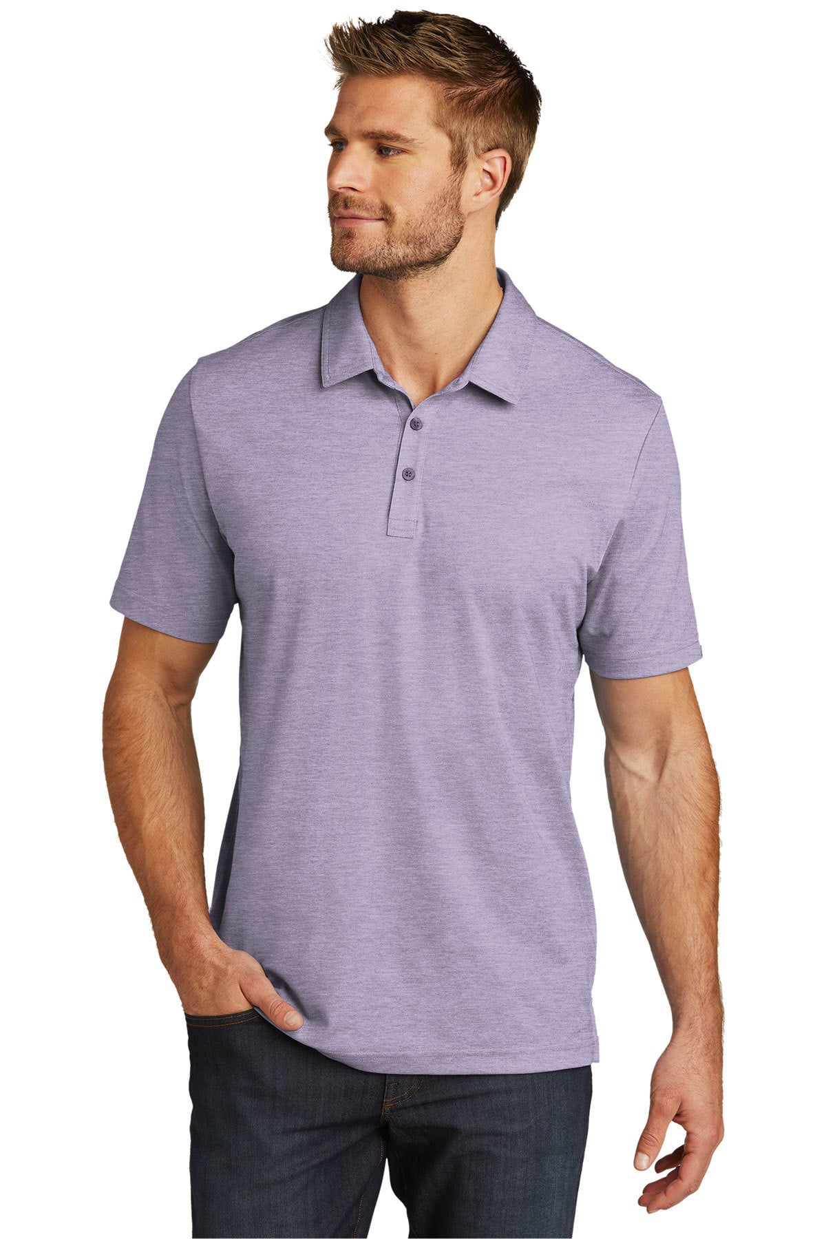 Eve under blue polo Mサイズ TravisMathew Men's Blue Nights/Blue Nights Heather Oceanside