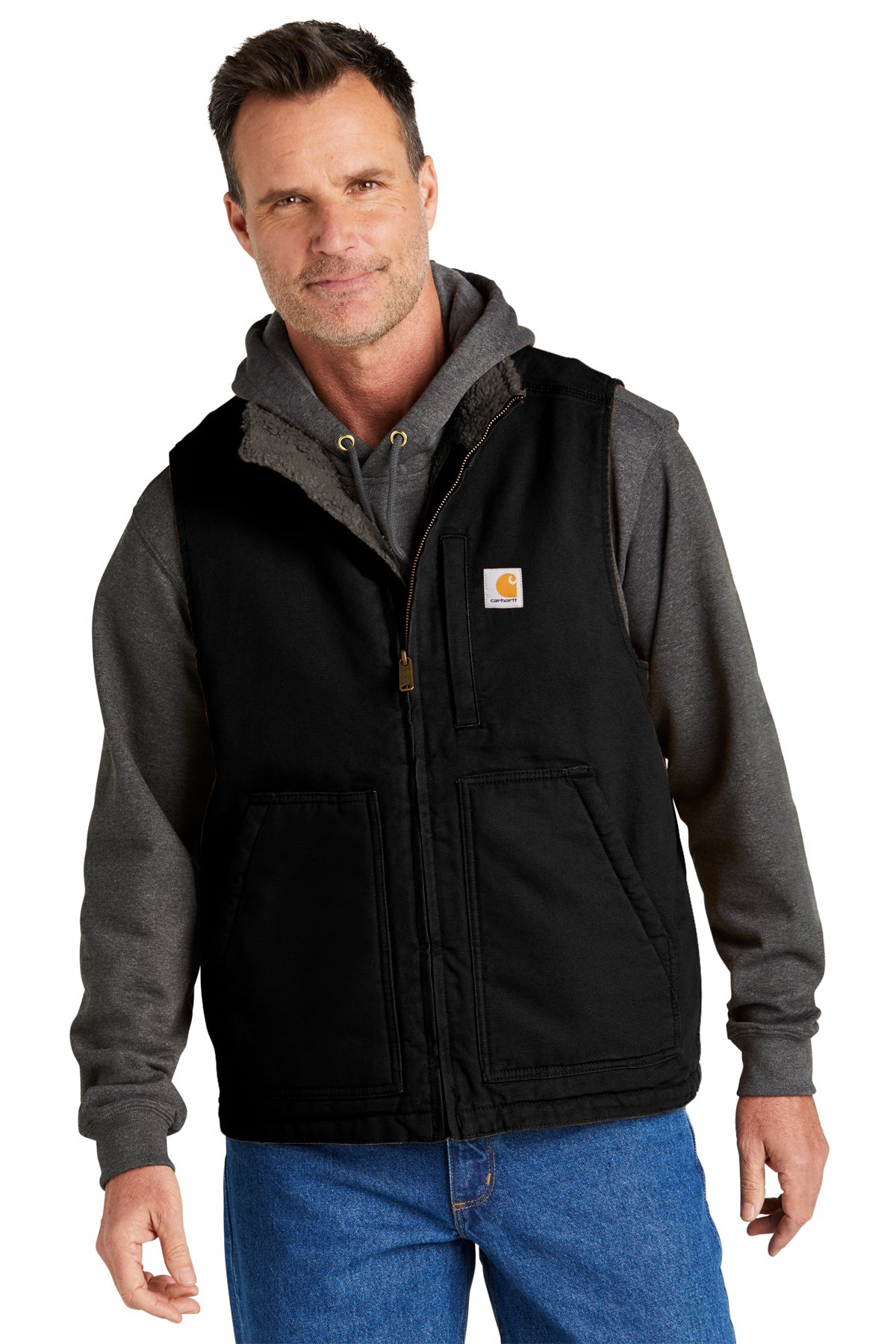 Carhartt CT104277 Washed Duck Sherpa Lined Mock Neck Vest