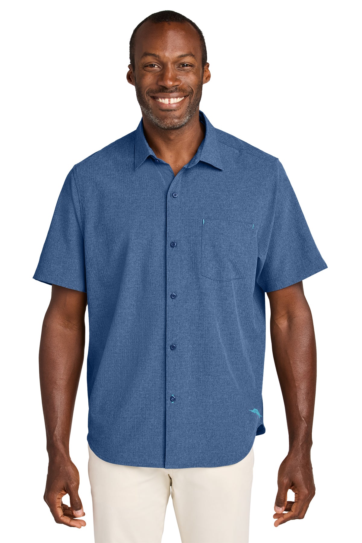Tommy Bahama® Sandy Point Short Sleeve Shirt.ST326815TB in Classic Blue color.