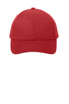Port Authority Fine Twill Cap.C800. in the color red