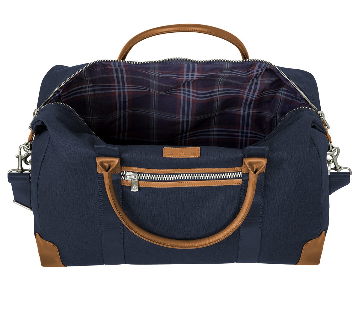 Brooks Brothers Cotton Canvas Weekend Leather Duffel Bag: BB18880