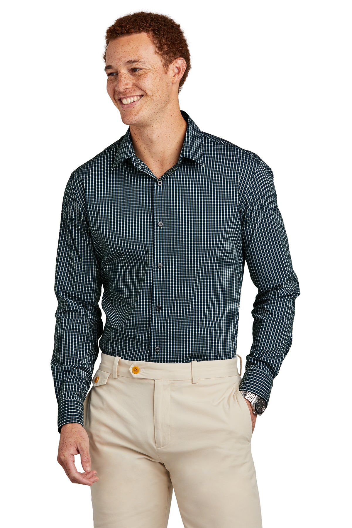 Brooks Brothers Woven Tech Stretch Patterned Shirt.BB18006