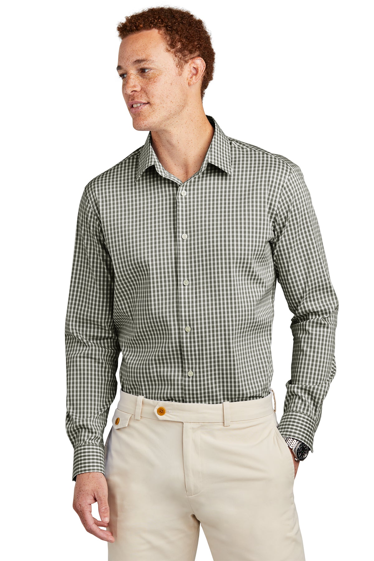 Brooks Brothers Woven Tech Stretch Patterned Shirt.BB18006