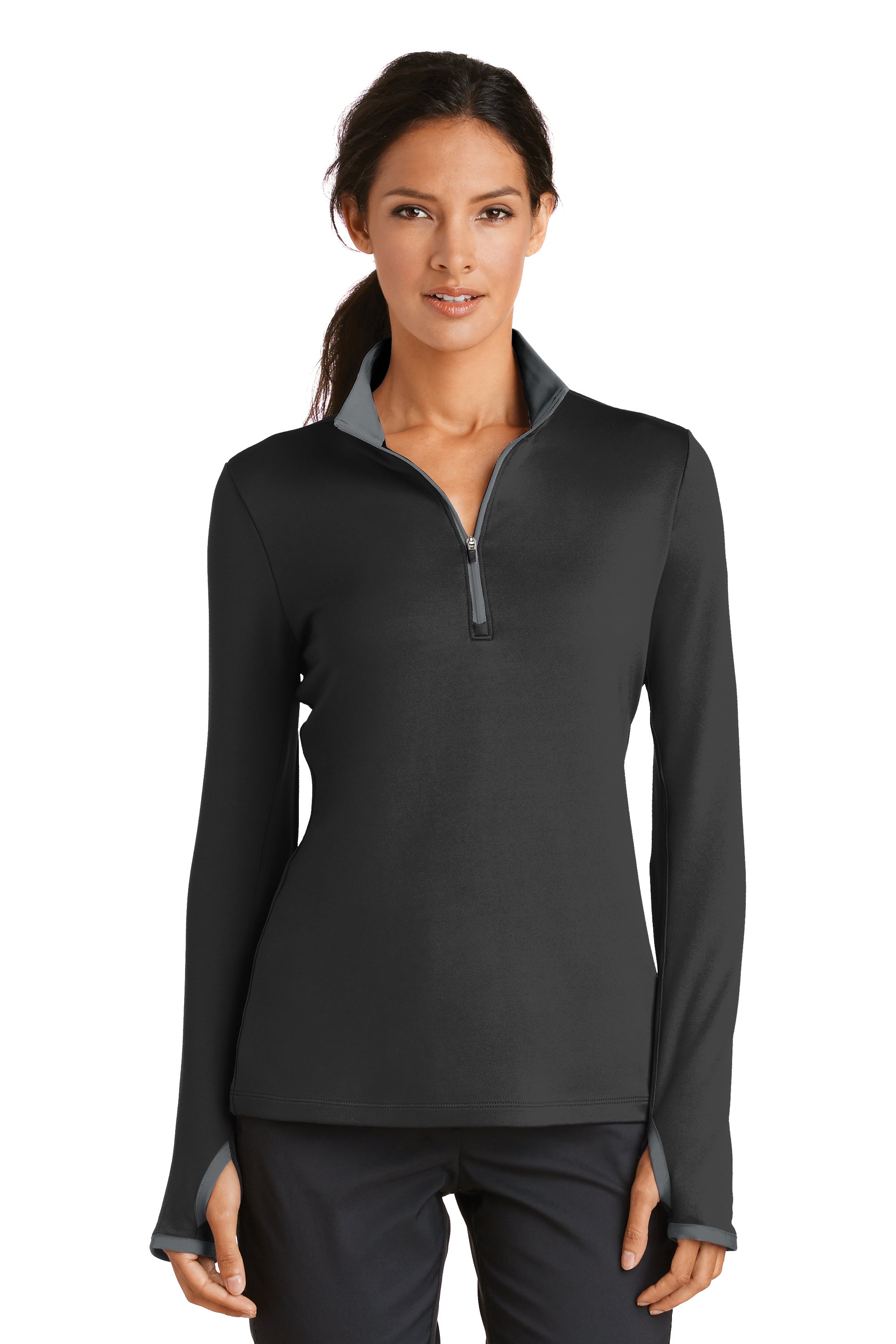 nike black womens half zip