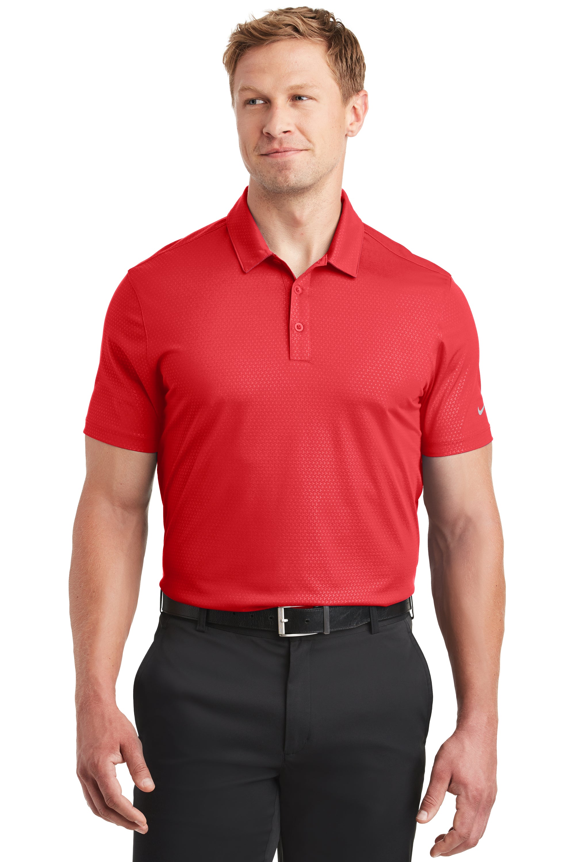 Nike Dri-Fit Embossed Tri-Blade Polo | Logo Shirts Direct