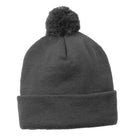Sport-Tek STC37 Solid Pom Pom Beanie Iron Grey