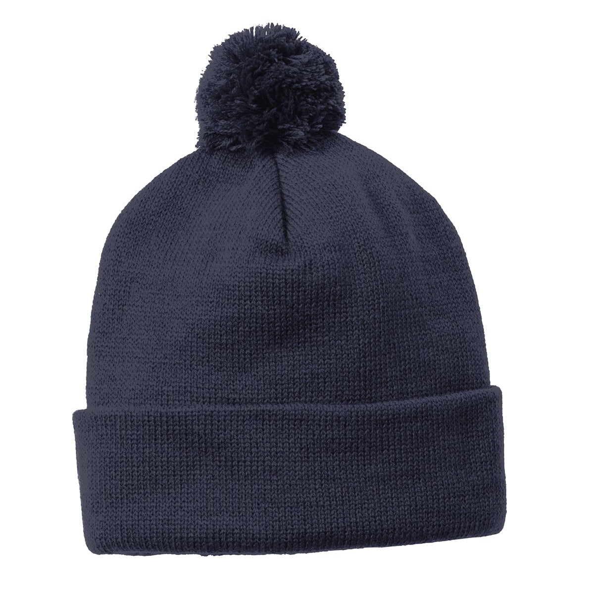Sport-Tek STC37 Solid Pom Pom Beanie True Navy