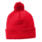 Sport-Tek STC37 Solid Pom Pom Beanie True Red