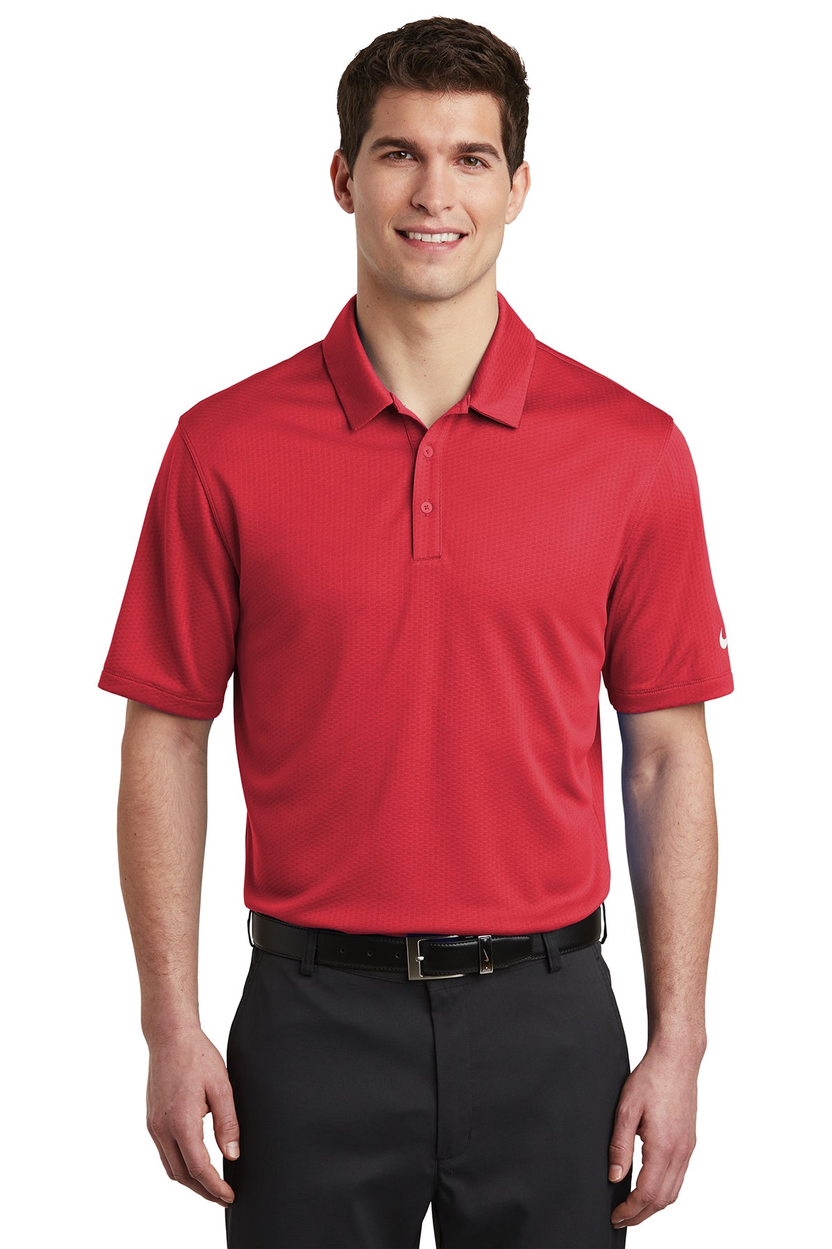 p(R)ojectR® Knit Polo Shirt Nike Dri-FIT Hex Textured Polo. NKAH6266 | Logo Shirts Direct