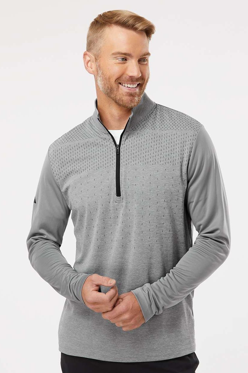 Adidas Heather Block Print Quarter-Zip Pullover