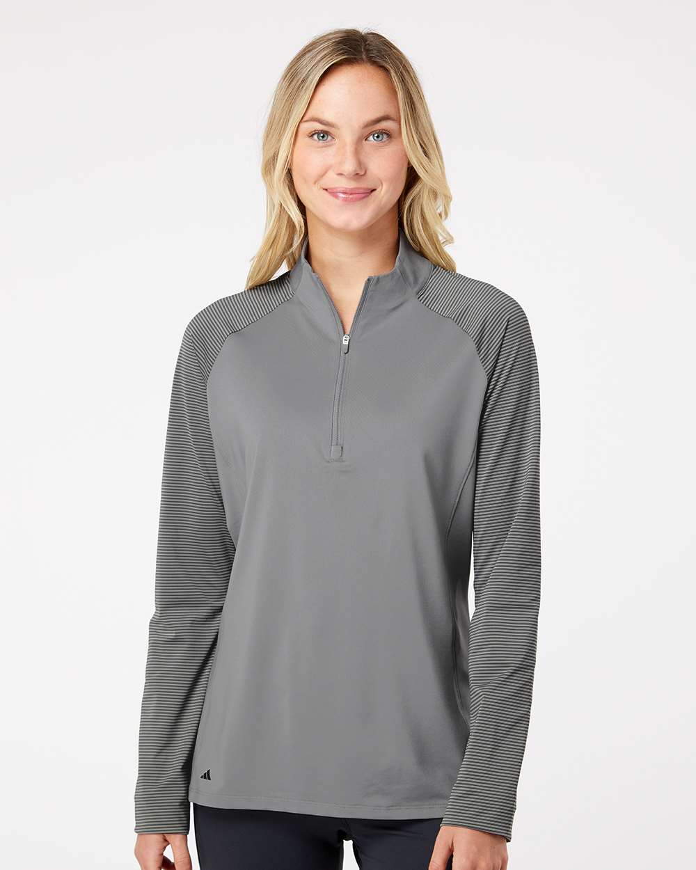 Adidas Ladies Quarter-Zip Pullover - Shoulder Stripe A521
