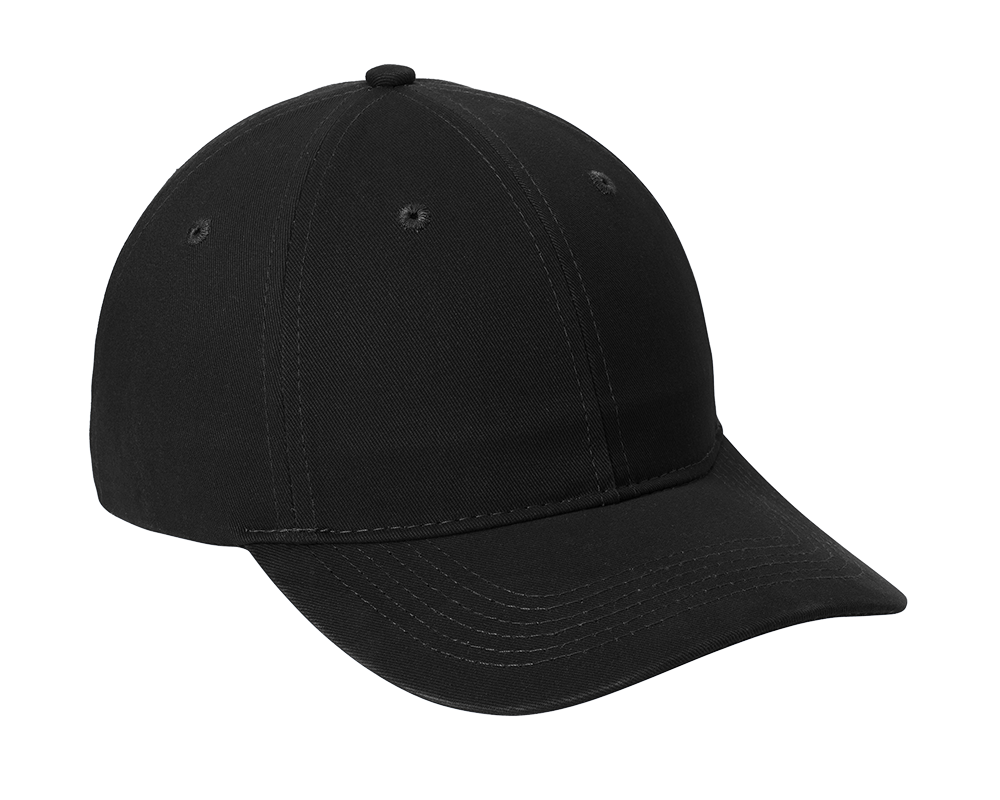Port Authority Black Brushed Twill Low Profile Cap CP77