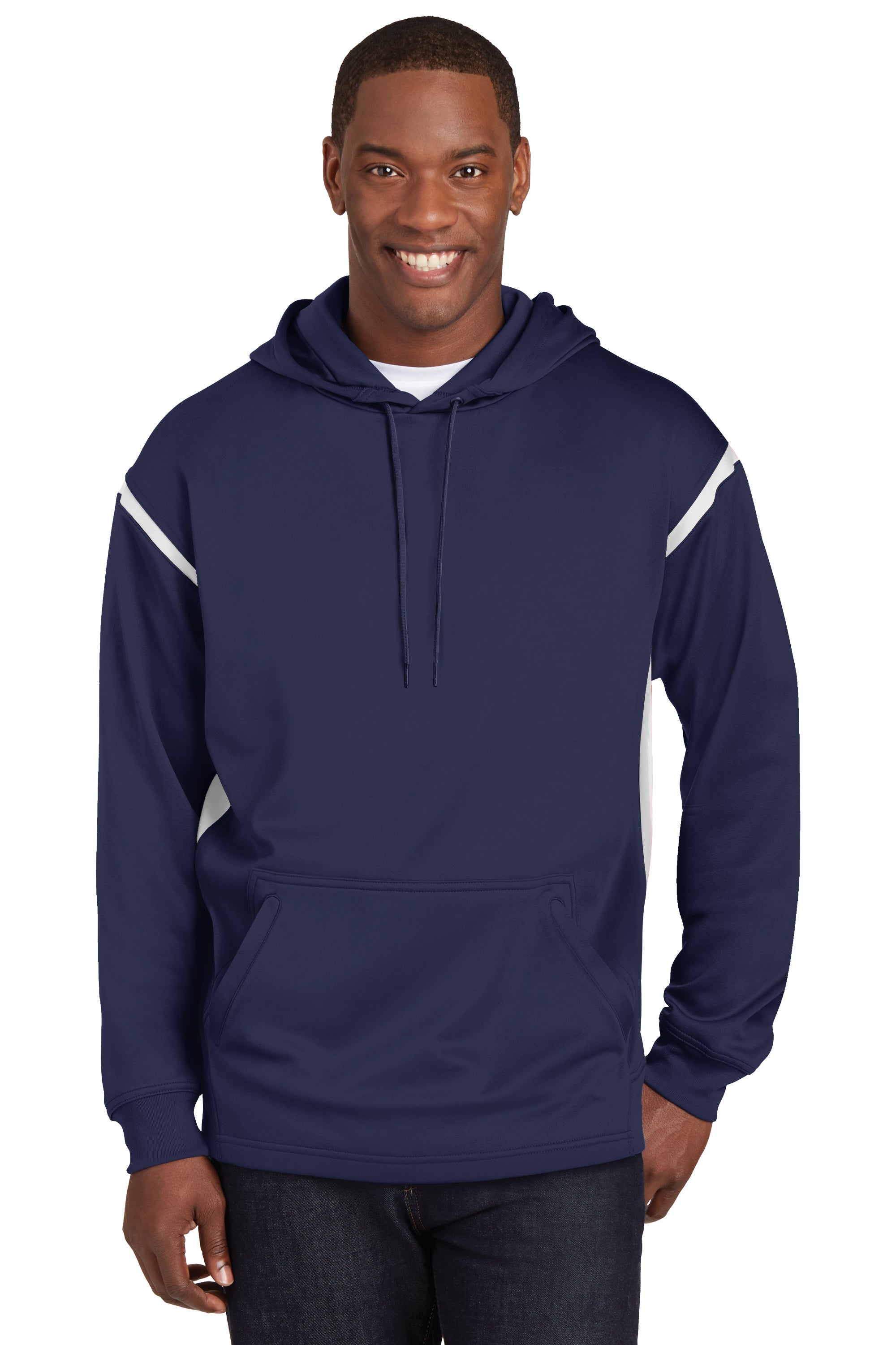 Sport-Tek Men's Tech Fleece Colorblock Hooded Sweatshirt. F246.