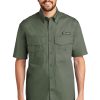 Blues Life Shield Eddie Bauer Short Sleeve Fishing Shirt (Men) Large / Green