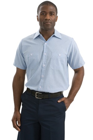 Red Kap Men Industrial 100/% Cotton Work Shirt Navy//Light Blue//Gray// Khaki NEW