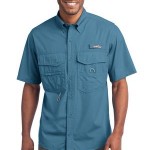 Eddie Bauer EB608 Fishing Shirt Short Sleeve - Blue Gill - L