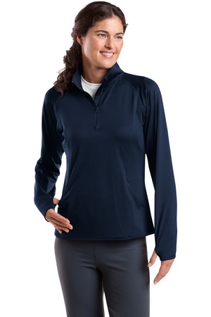 Sport-Tek® Ladies Sport-Wick® Stretch 1/2-Zip Pullover. LST850 -  LogoShirtsWholesale