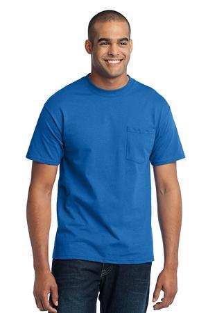 Port & Company Mens Tall 50/50 Cotton/Poly T Shirt with Pocket 