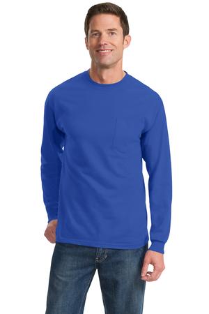 Port & Company Mens Tall Long Sleeve Essential T Shirt with Pocket 