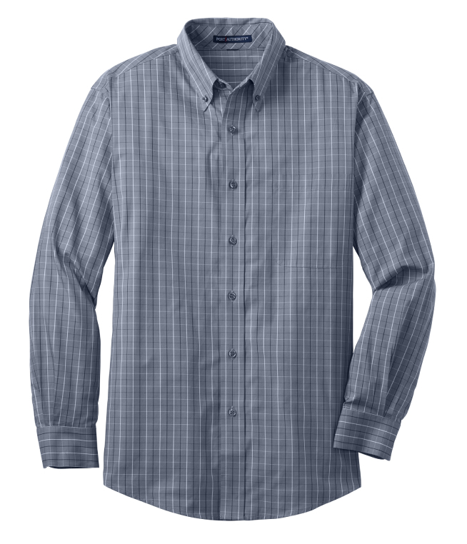 Mens Bad in Plaid Long Sleeve Button Down Blue Plaid Shirt 642