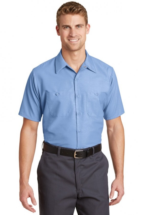 Red Kap Men's Tall Short Sleeve Industrial Work Shirt. SP24LONG.