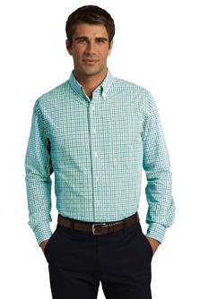 Port Authority Men's Long Sleeve Gingham Easy Care Shirt. S654.