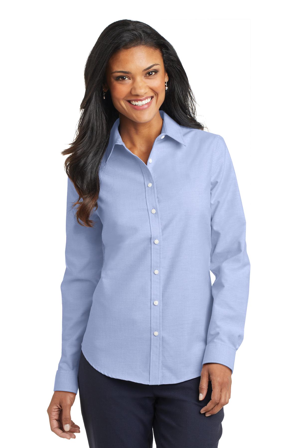 womens oxford button down collar shirts