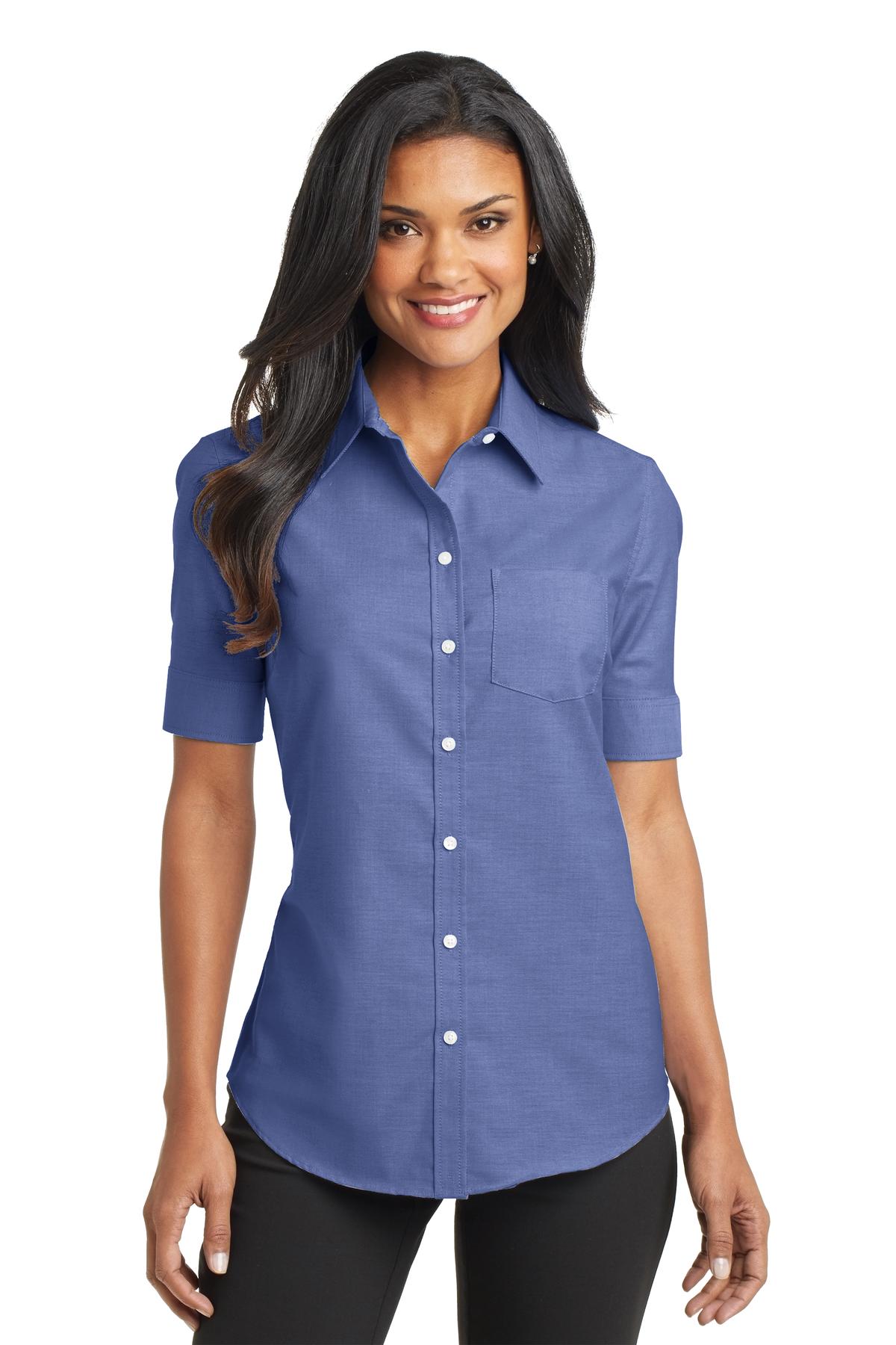 navy blue dress shirt womens