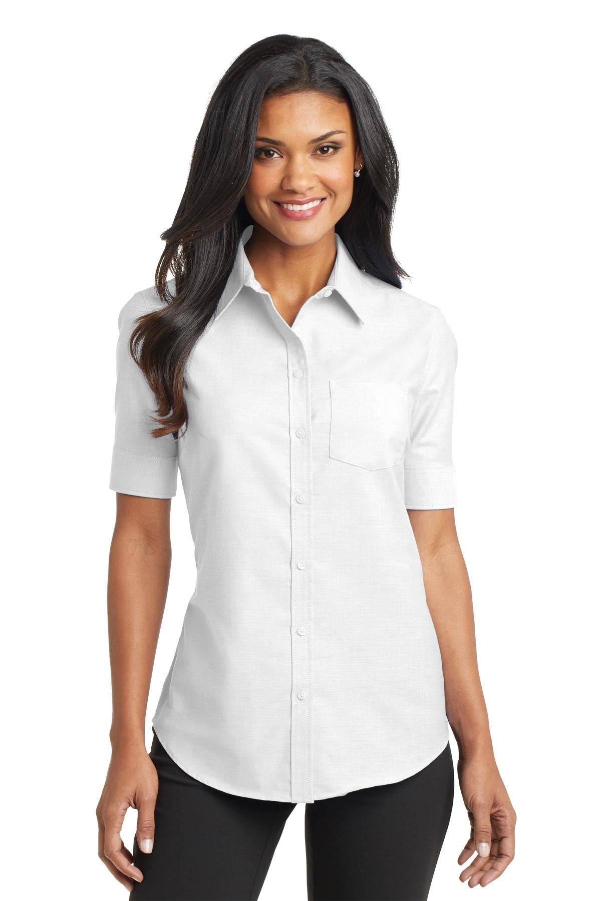 womens white dress shirt short sleeve