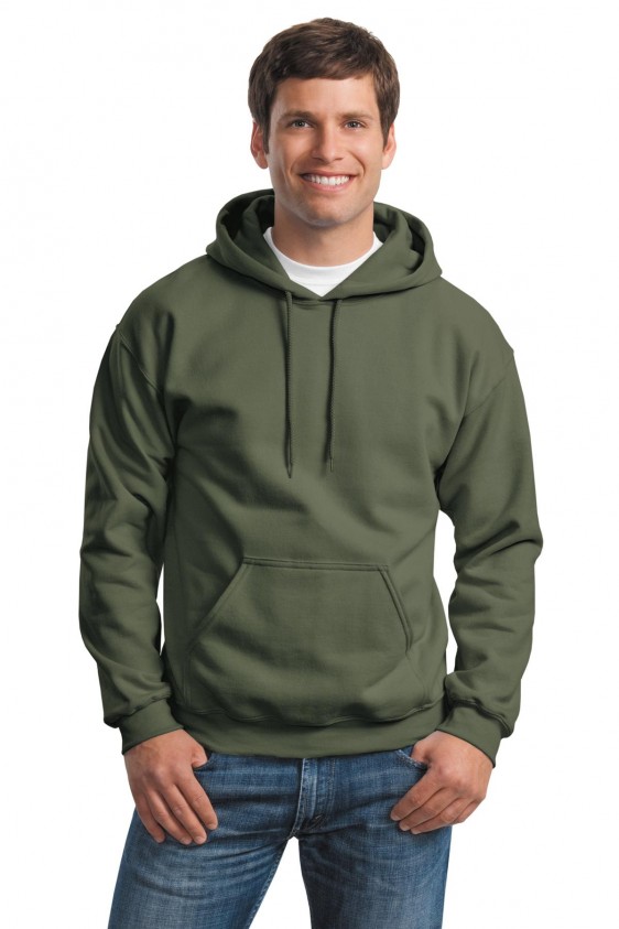 Gildan G18500 Heavy Blend Adult Hooded Sweatshirt L Military Green 2 Pack 