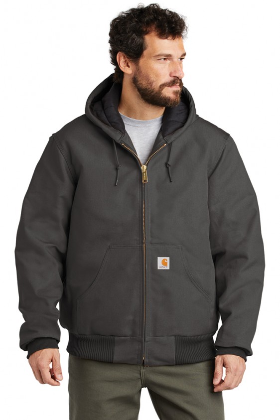 Carhartt Men's Brown Quilted-Flannel-Lined Duck Active Jacket