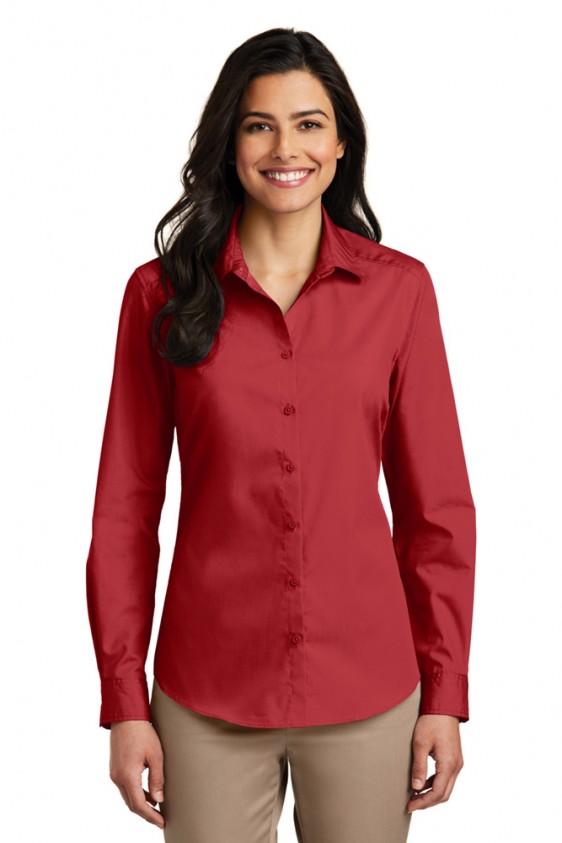 Port Authority LW100 Ladies Long Sleeve Poplin Dress Shirt