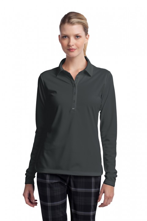 545322_anthracite_ladies_long_sleeve_custom_nike_polo