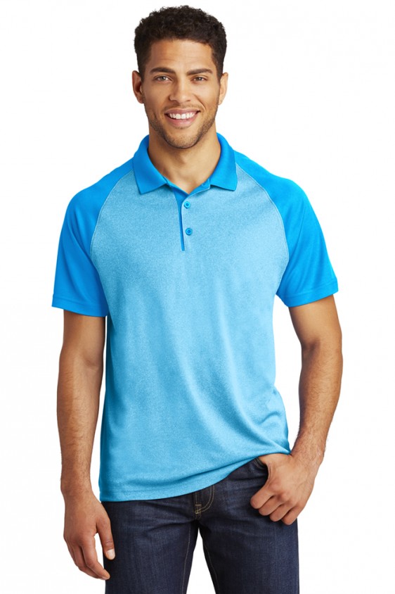 Sport-Tek Men's Flat Knit Collar Dri-Mesh Polo Shirt 