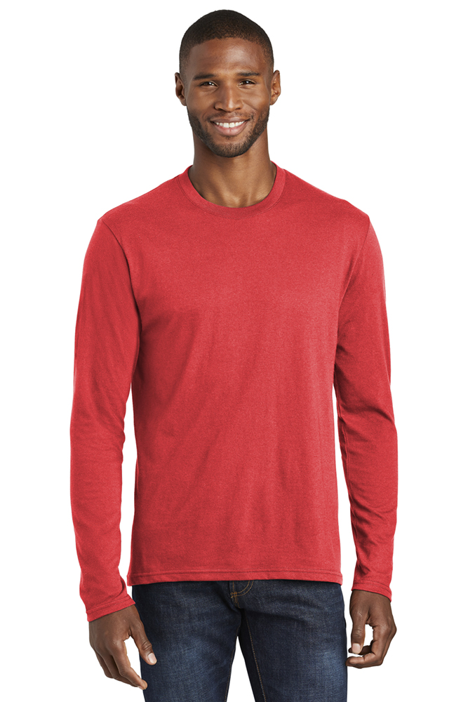 Download Port & Co. Men's Long Sleeve Ultra Soft Heather Tee. PC455LS.