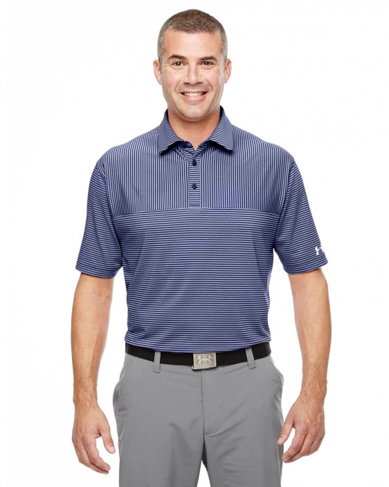 Download Under Armour Playoff Stripe Polo | Logo Shirts Direct