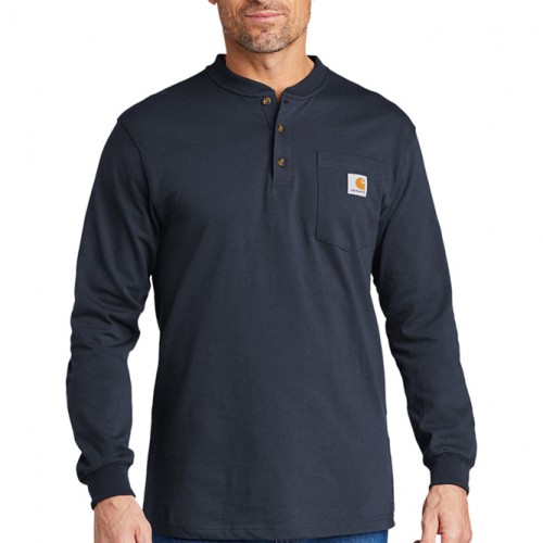 Carhartt Long Sleeve Henley Workwear Shirt | Logo Shirts Direct